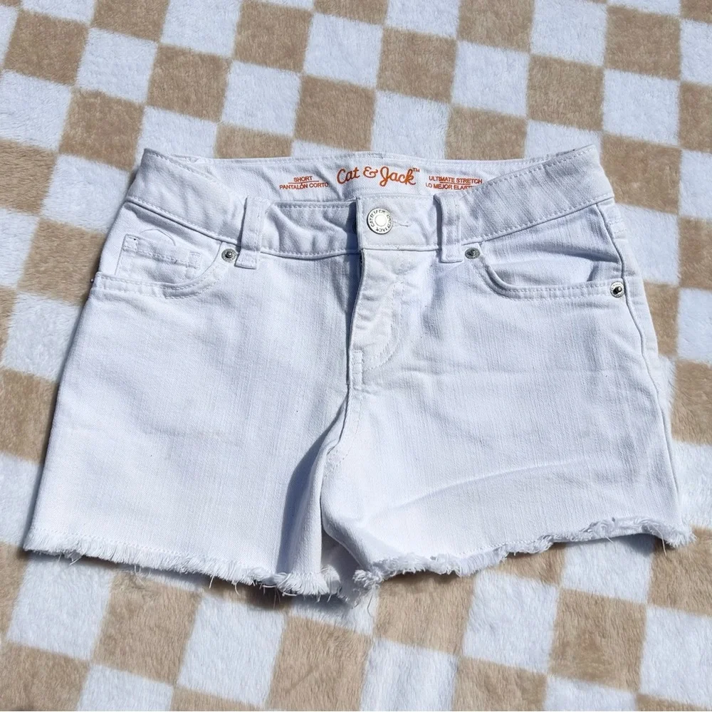 3 pairs, bundle of girls Levi's and cat & jack Denim Shorts - Picture 2 of 11